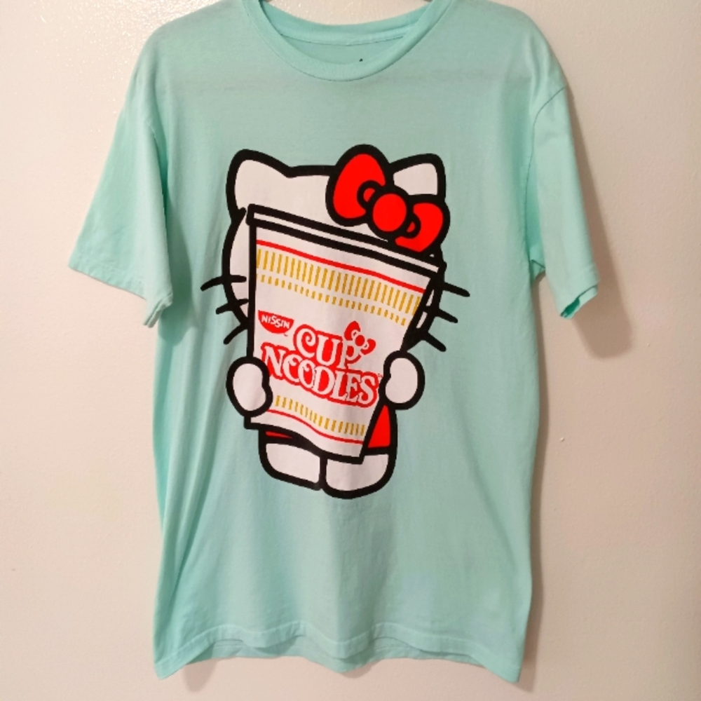 Hello Kitty X Nissin Cup Noodles Short Sleeved Tshirt Oversized Small